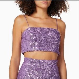 REVOLVE Lilac Sequin Spaghetti-Strap Crop Top